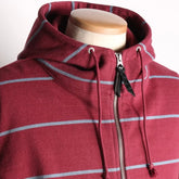 HEAVY BORDER HOODIE - BORDEAUX / SKY BLUE